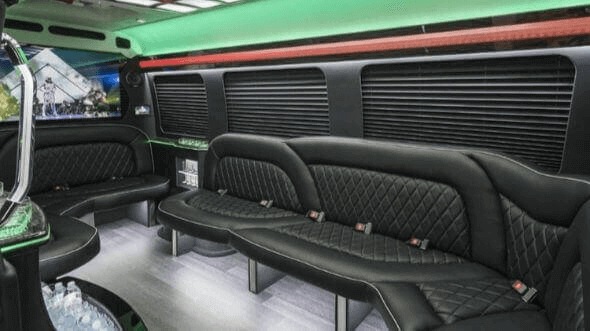 Interior of Katy Party Bus Company's 14 Passenger Sprinter Limousine in Katy