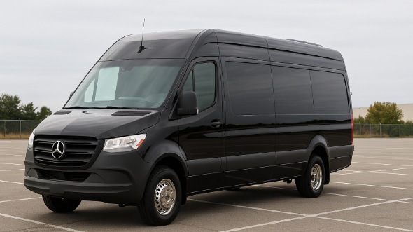 Exterior of Mesquite Party Bus Company's 14 Passenger Sprinter Limousine in Mesquite