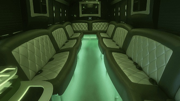 Interior of Pearland Party Bus Company's 20 Passenger Party Bus in Pearland