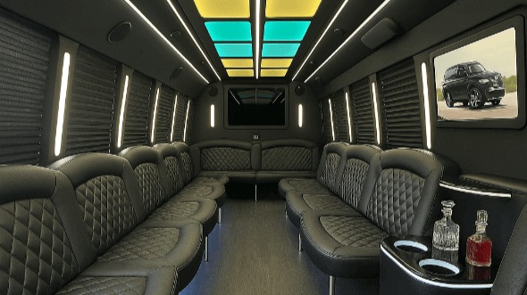 Interior of Abilene Party Bus Company's 25 Passenger Party Bus in Abilene