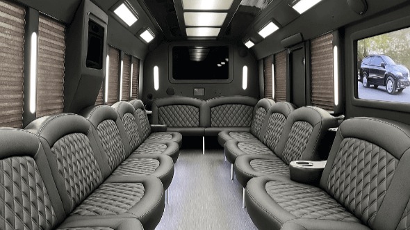 Interior of League City Party Bus Company's 25 Passenger Party Bus in League City
