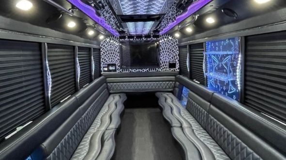 Interior of Seguin Party Bus Company's 25 Passenger Party Bus in Seguin