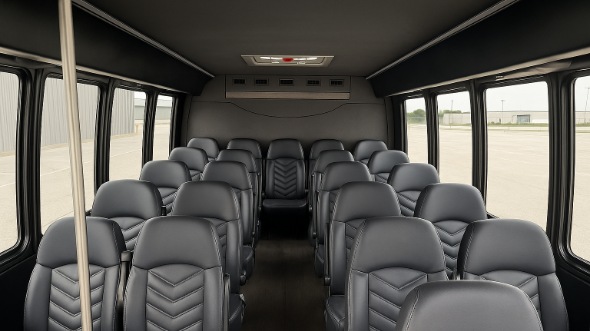 Interior of Texas Party Bus Company's 28 Passenger Minibus in Texas