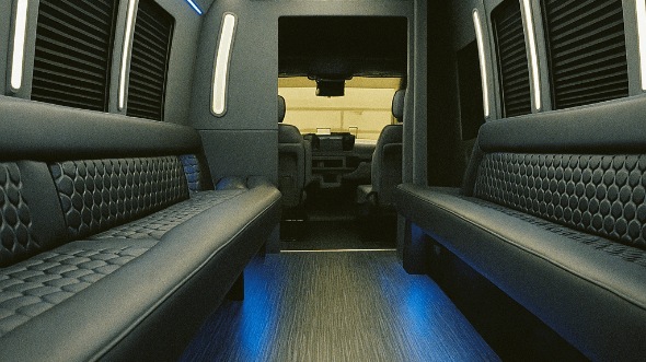 Interior of Lake Jackson Party Bus Company's 28 Passenger Party Bus in Lake Jackson