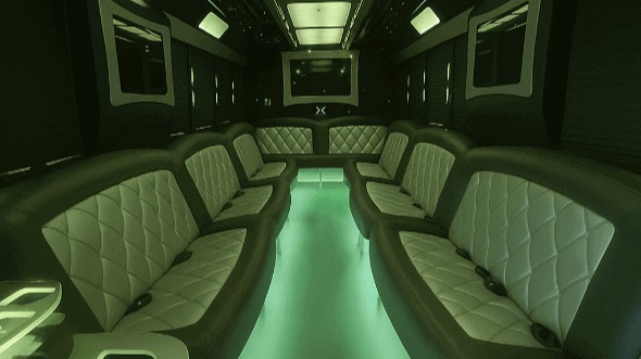 Interior of The Colony Party Bus Company's 28 Passenger Party Bus in The Colony