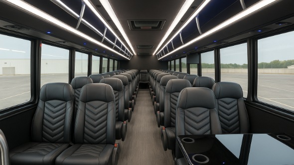 Interior of Texas Party Bus Company's 35 Passenger Minibus in Texas