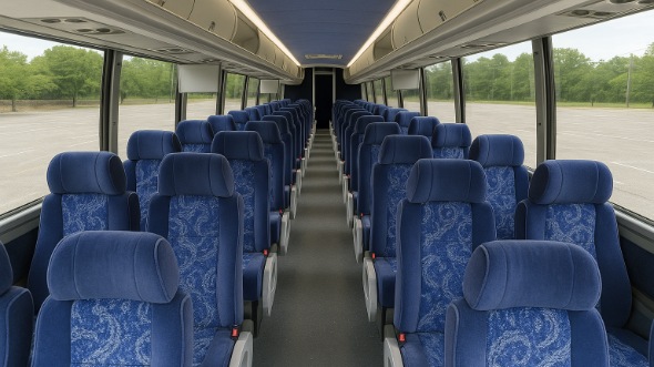 Interior of Texas Party Bus Company's 40 Passenger Charter Bus in Texas