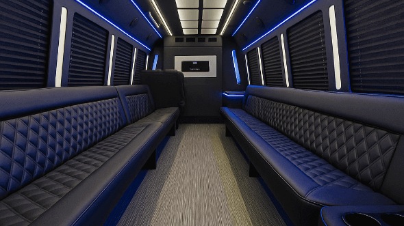 Interior of Georgetown Party Bus Company's 40 Passenger Party Bus in Georgetown
