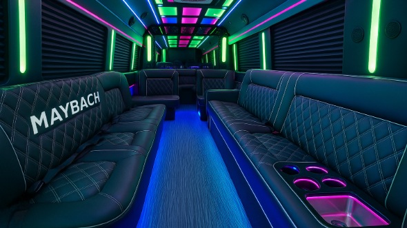 Interior of McAllen Party Bus Company's 40 Passenger Party Bus in McAllen