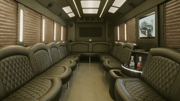 Interior of Killeen Party Bus Company's 50 Passenger Party Bus in Killeen