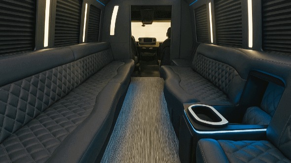 Interior of Lubbock Party Bus Company's 50 Passenger Party Bus in Lubbock