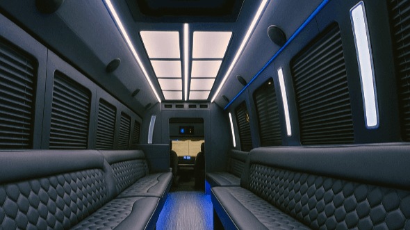 Interior of Midlothian Party Bus Company's 50 Passenger Party Bus in Midlothian