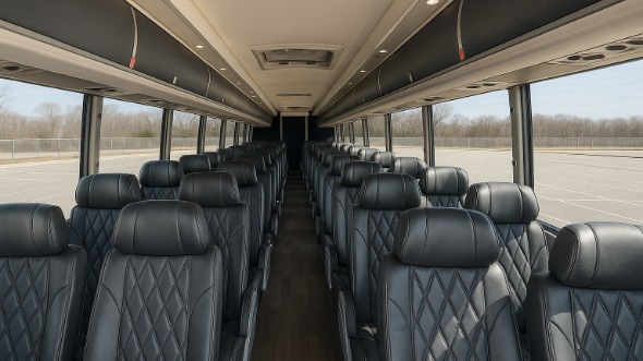 Interior of Texas Party Bus Company's ADA Charter Bus in Texas